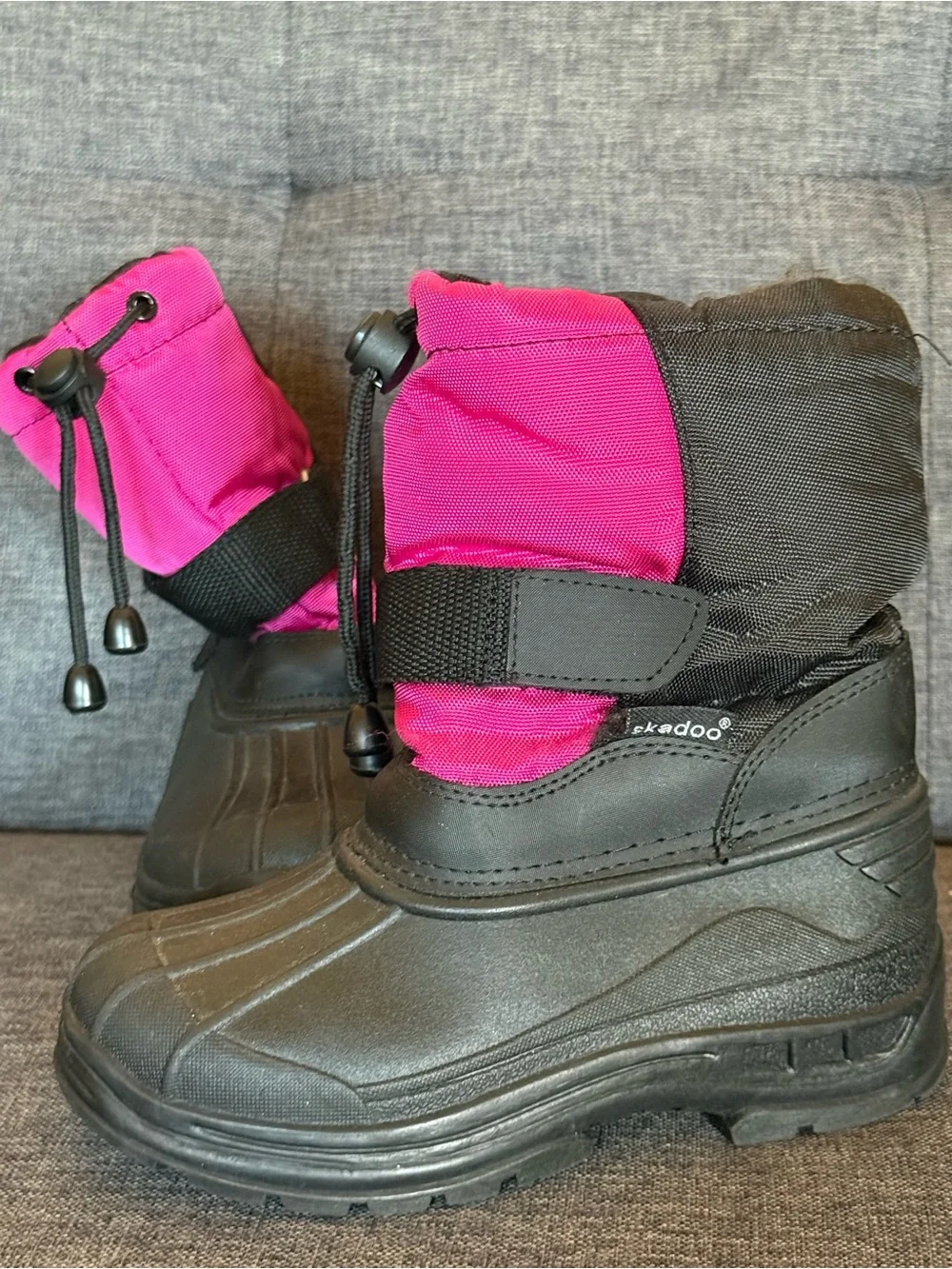 Kids Insulated Winter Boots - Pink & Black